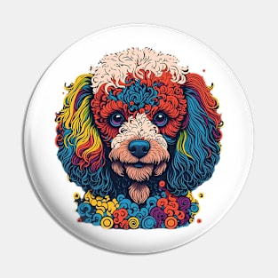 Colorful Vivid Cute Poodle Face Pin