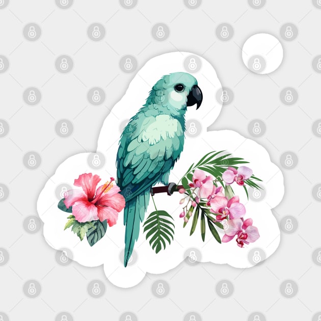 Turquoise Conure Magnet by JessArty
