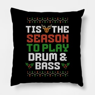 DRUM AND BASS  - Tis The Season Christmas (white) Pillow