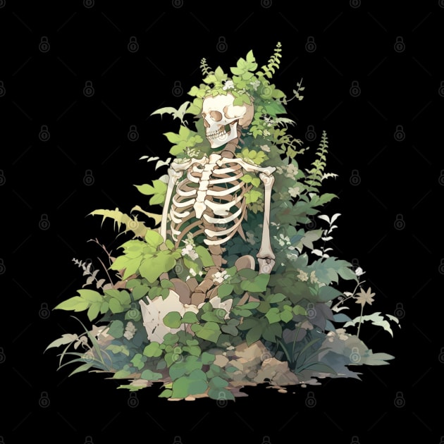 Bones And Botany Overgrown Skeleton by Nightarcade