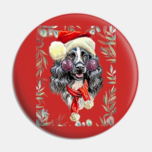 Christmas Spaniel Pin