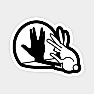Rabbit shadow Vulcan Salute Trekkie hand gesture Magnet