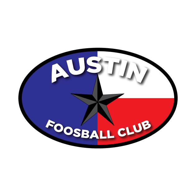 Austin Foosball Club Texas Flag Oval by ATX Apparel