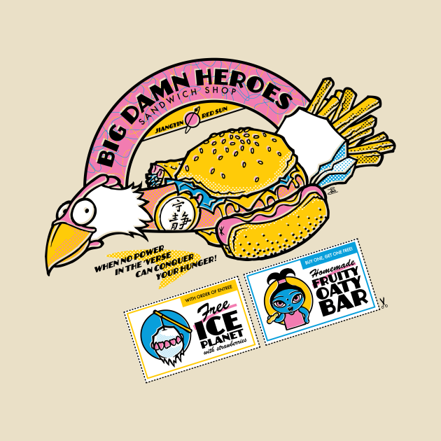 Disover Big Damn Heroes Sandwich Shop - Firefly - T-Shirt