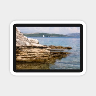 Corfu coastline (and Albania) Magnet