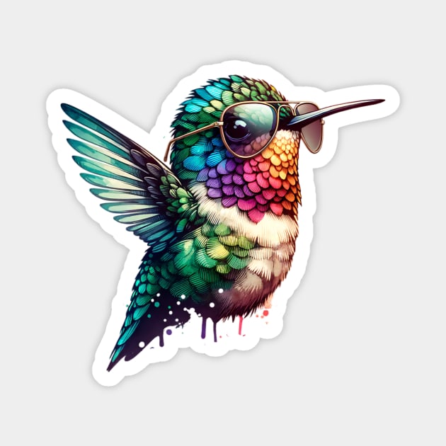 Cool Hummingbird Magnet by The Jumping Cart
