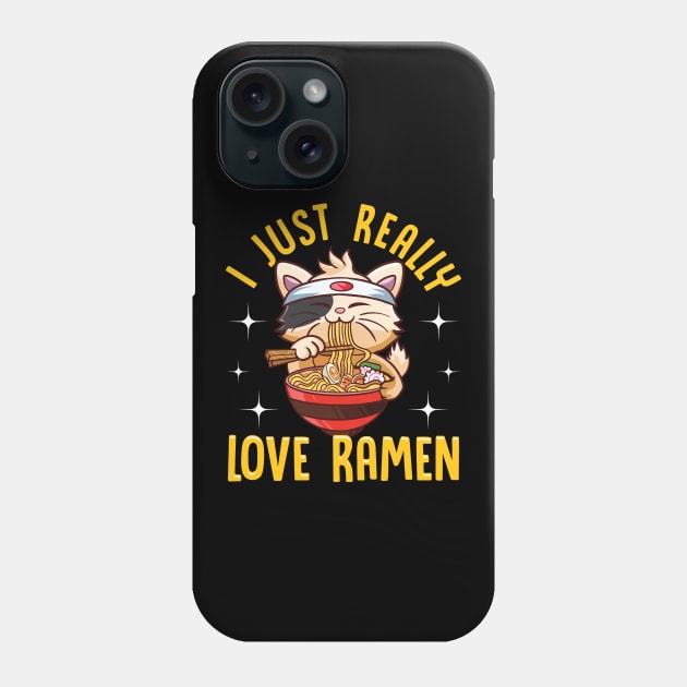 Cute I Just Really Love Ramen Kawaii Anime Cat Phone Case by theperfectpresents