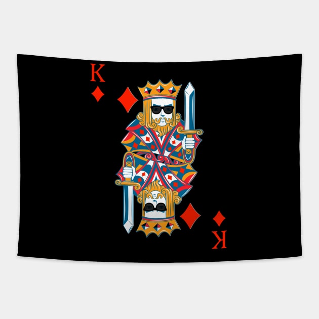 King of Diamonds Poker Card Tapestry by Happy Art Designs