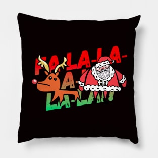 Santa and Rudolph Fa-La-La-La Pillow