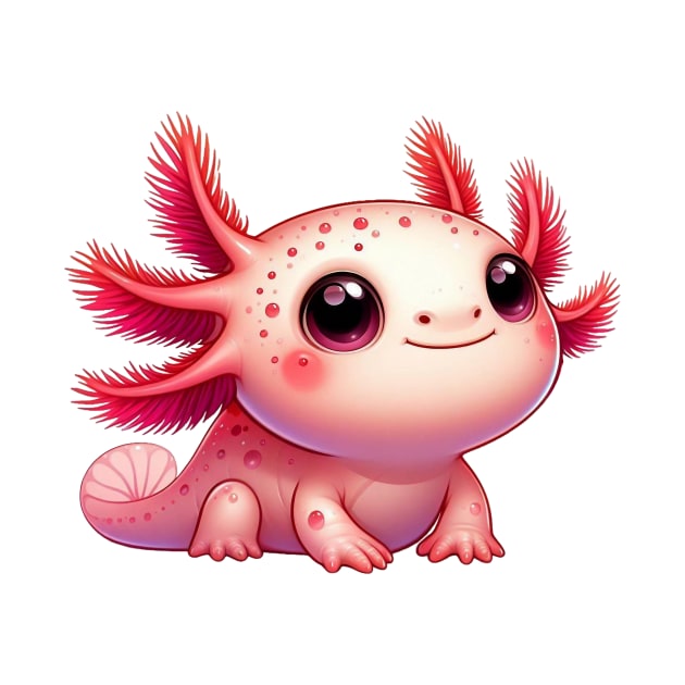 Cute Little Axolotl Illustration by Dmytro