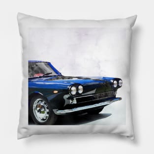 Vintage Alfa Romeo in watercolor Pillow