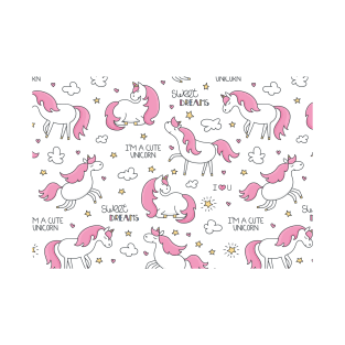 unicorn pattern pretty mask T-Shirt