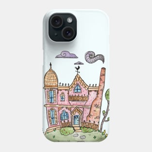 Pastel Queen Anne Victorian House in Watercolor Phone Case