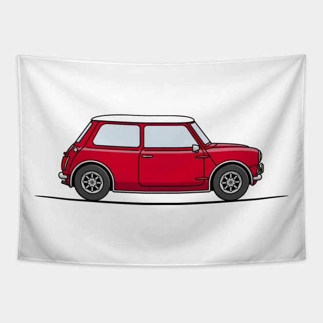 Classic Mini Cooper - Red Tapestry by JingleSnitch