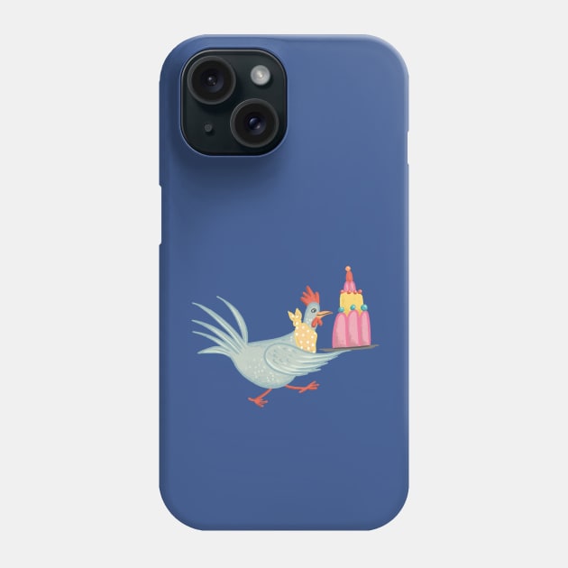 Chicken with Cake Phone Case by Das Brooklyn