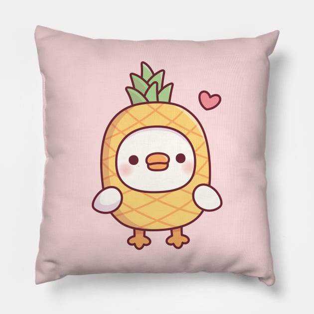 Cute Pineapple Ducky Funny Pillow by rustydoodle