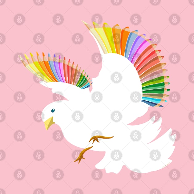 Peace Rainbow Dove by BullShirtCo