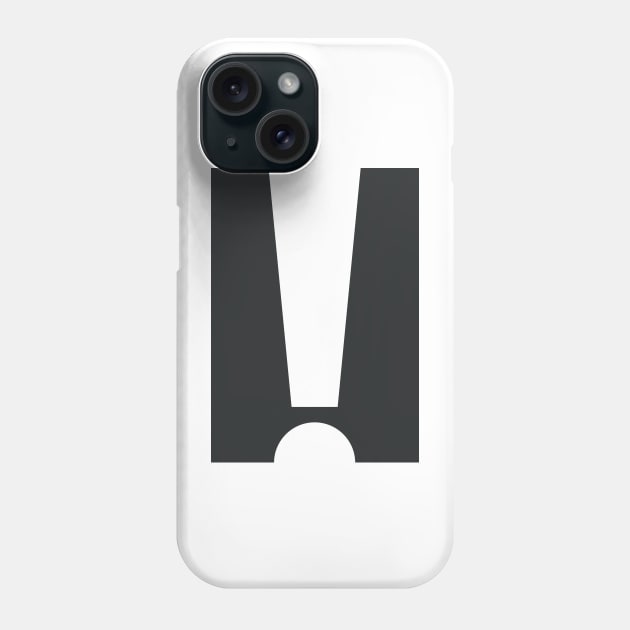 Exclamation (White on Black) Phone Case by Blue-Banana