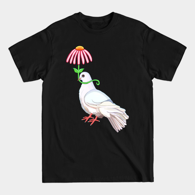 Discover Dove with Flower Umbrella - Dove - T-Shirt