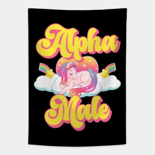 Alpha Male Funny Unicorn Funny Sarcastic Tapestry