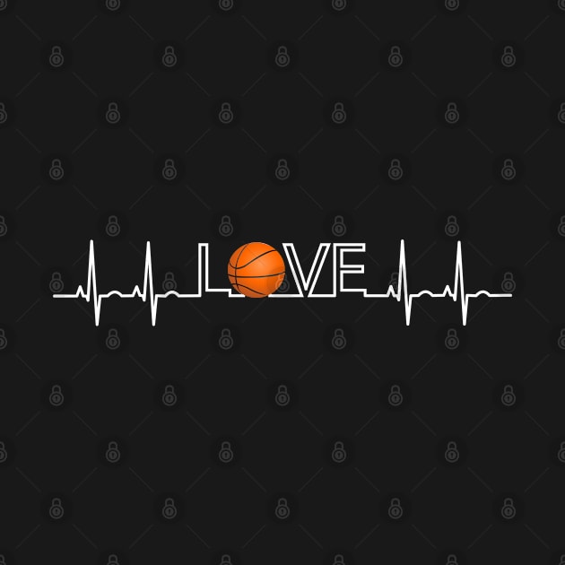 Basketball EKG White by SpaceManSpaceLand