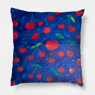 Cherry pattern Watercolor Illustration Pillow