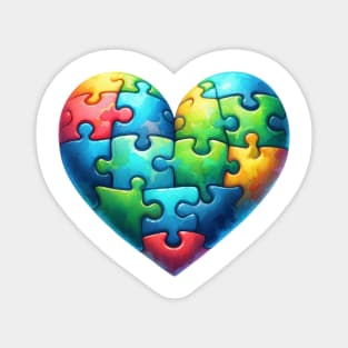 Puzzle Heart Autism Awareness Gift for Birthday, Mother's Day, Thanksgiving, Christmas Magnet