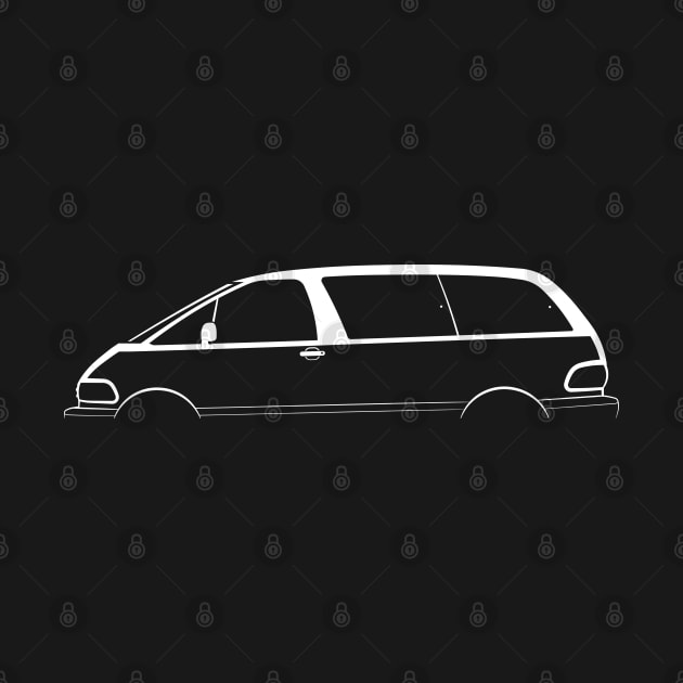 Toyota Previa (1990) Silhouette by Car-Silhouettes