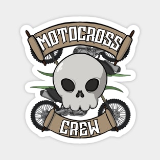 Motocross crew Jolly Roger pirate flag Magnet