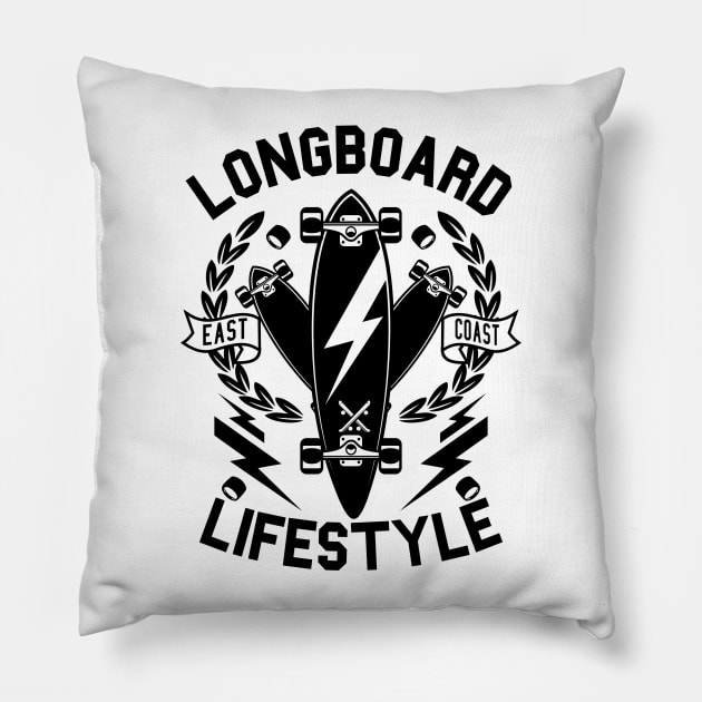 Longboard Lifestyle Pillow by CRD Branding