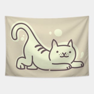 Cat Yoga Stretch Cute Kitten Bowing Adorable Cat Lover Tapestry