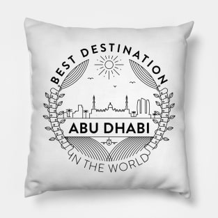 Abu Dhabi Minimal Badge Design Pillow