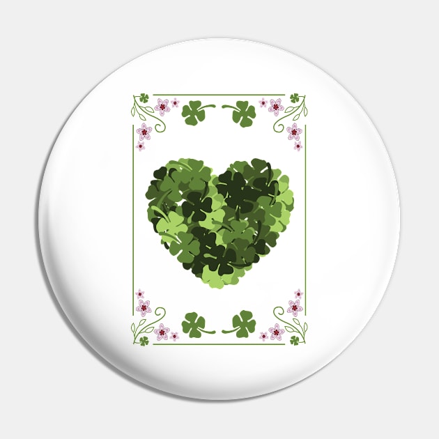 St. Patrick's Clover Heart Pin by adamzworld