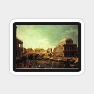 basilica di vecenza and the ponte de rialto - Canaletto Magnet