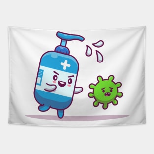 Cute Hand Sanitizer Catch Up Virus Tapestry