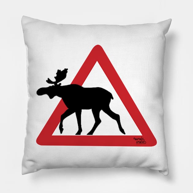 Moose in Norway Pillow by Aurealis