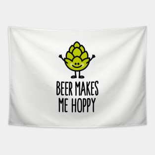 Beer makes me hoppy happy hops beer Tapestry