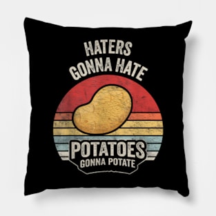 Retro Vintage "Potatoes Gonna Potate" Potato Lover Pillow
