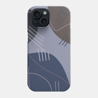 Dark Blue and Purple Abstract Art Shapes and Lines Phone Case