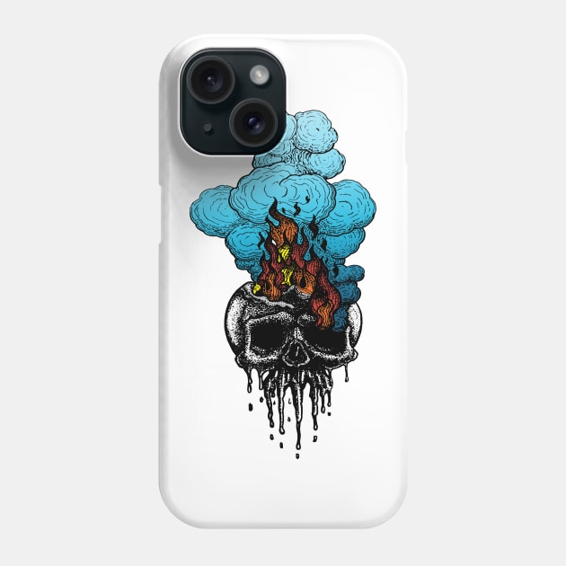Gothic Burning Skull Phone Case by pa2rok