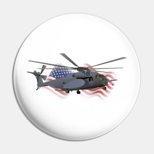 Patriotic Military MH-53 Helicopter Pin