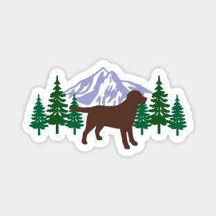 Chocolate Labrador Evergreen Magnet