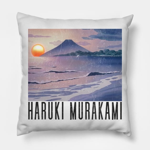 Haruki Murakami 村上 春樹 / Retro Fan Art Design Pillow by DankFutura