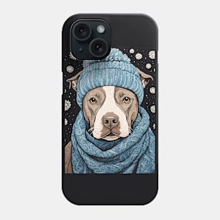 Pitbull in Hat Funny Christmas Dog Lover Gift Phone Case