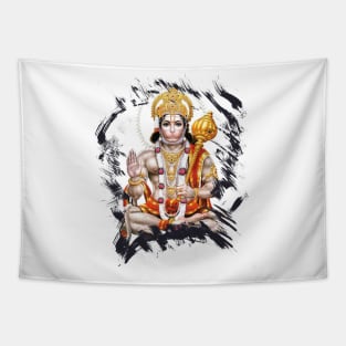 Jai Hanuman Hindu Worshipping Tapestry