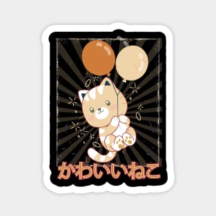 Cute japanese cat, kawaii with blowers Magnet