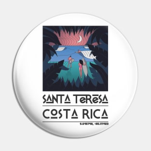 Santa Teresa, Costa Rica Retro Travel Pin