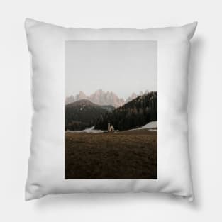 Majestic Peak: A Photograph of a Snow-Capped Mountain Pillow