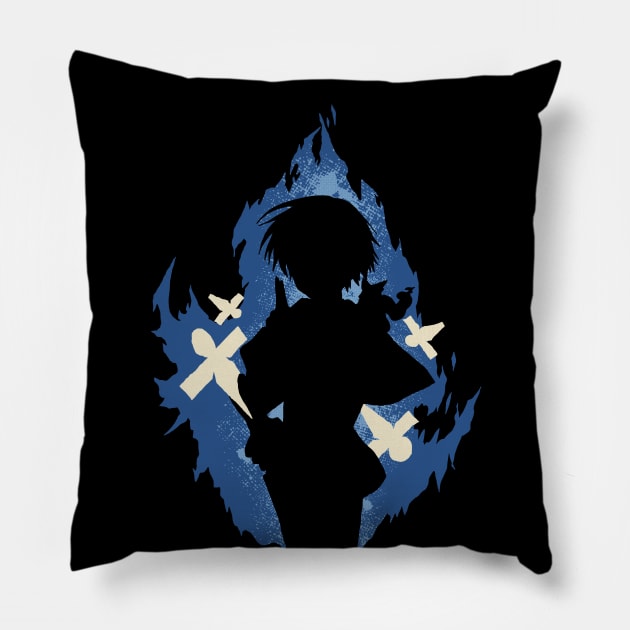 Seika Lamprogue Fire Aura with His Shikigami from The Reincarnation of the Strongest Exorcist in Another World or Saikyou Onmyouji no Isekai Tenseiki in Cool Simple Silhouette (Transparent) Pillow by Animangapoi