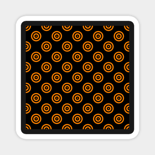 Neon Orange Concentric Circles Magnet